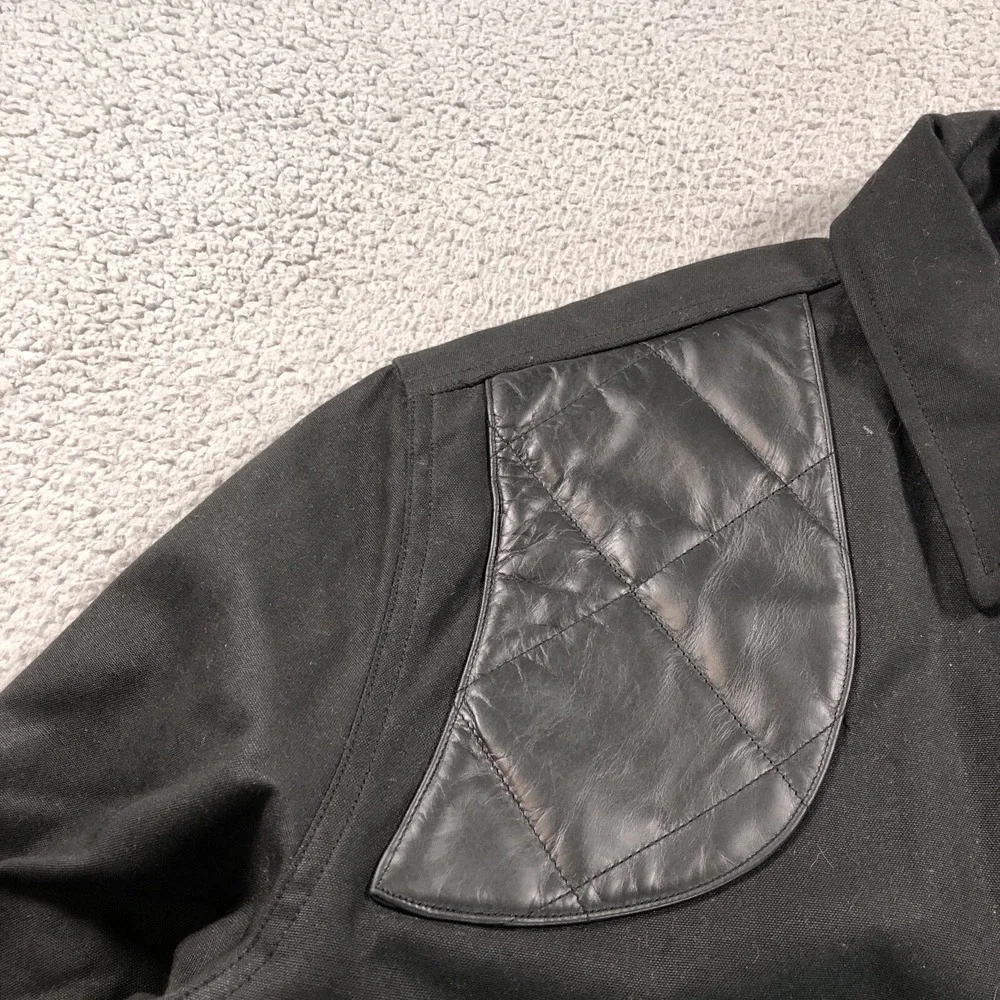 Polo Ralph Lauren Jacket Adult L Black Oiled Waxed Canvas Shooting Leather Chore
